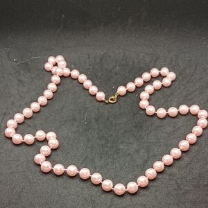 Sophisticated Pink Faux Pearl Necklace